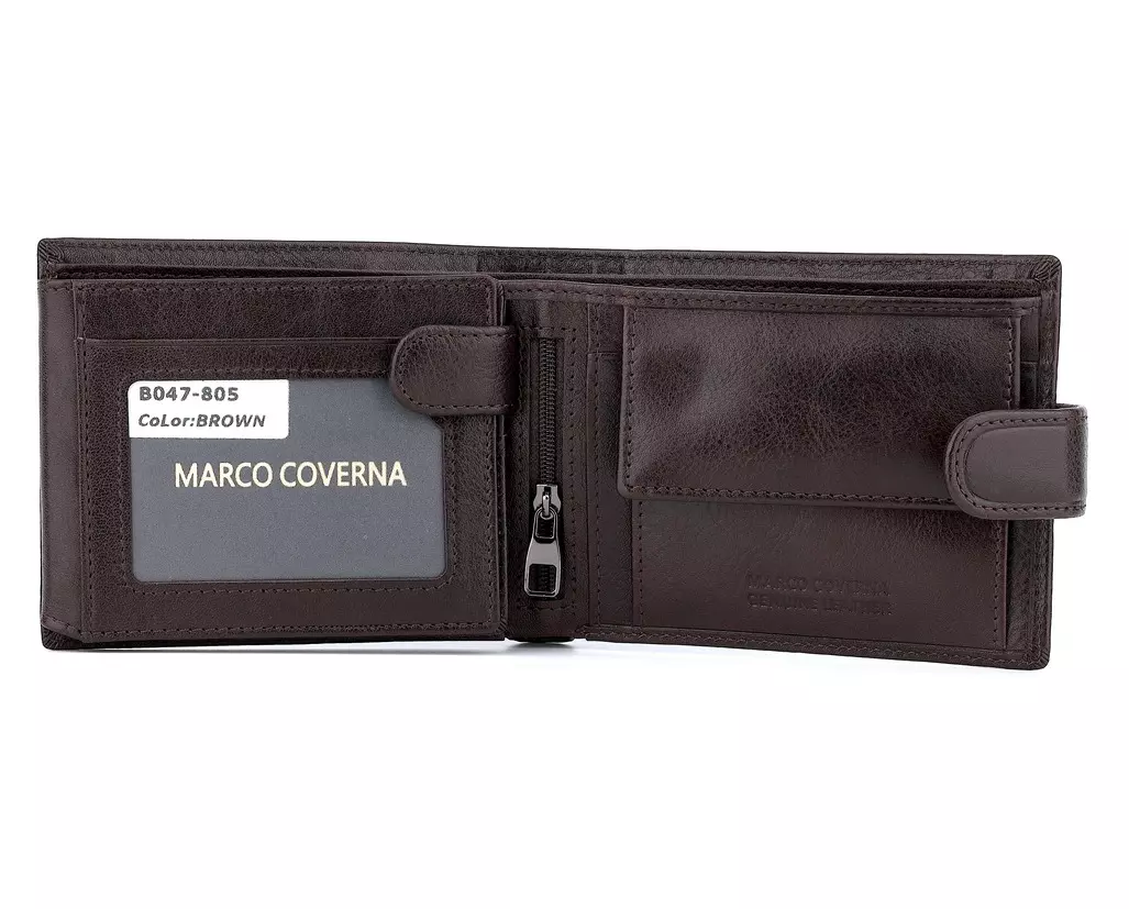 Чоловічий шкіряний гаманець Marco Coverna MC 047-805 Коричневий - Зображення 6