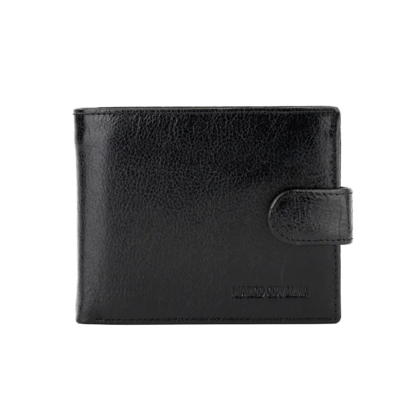 Чоловіче портмоне MARCO COVERNA MC 010-823 Black з натуральної глянцевої шкіри